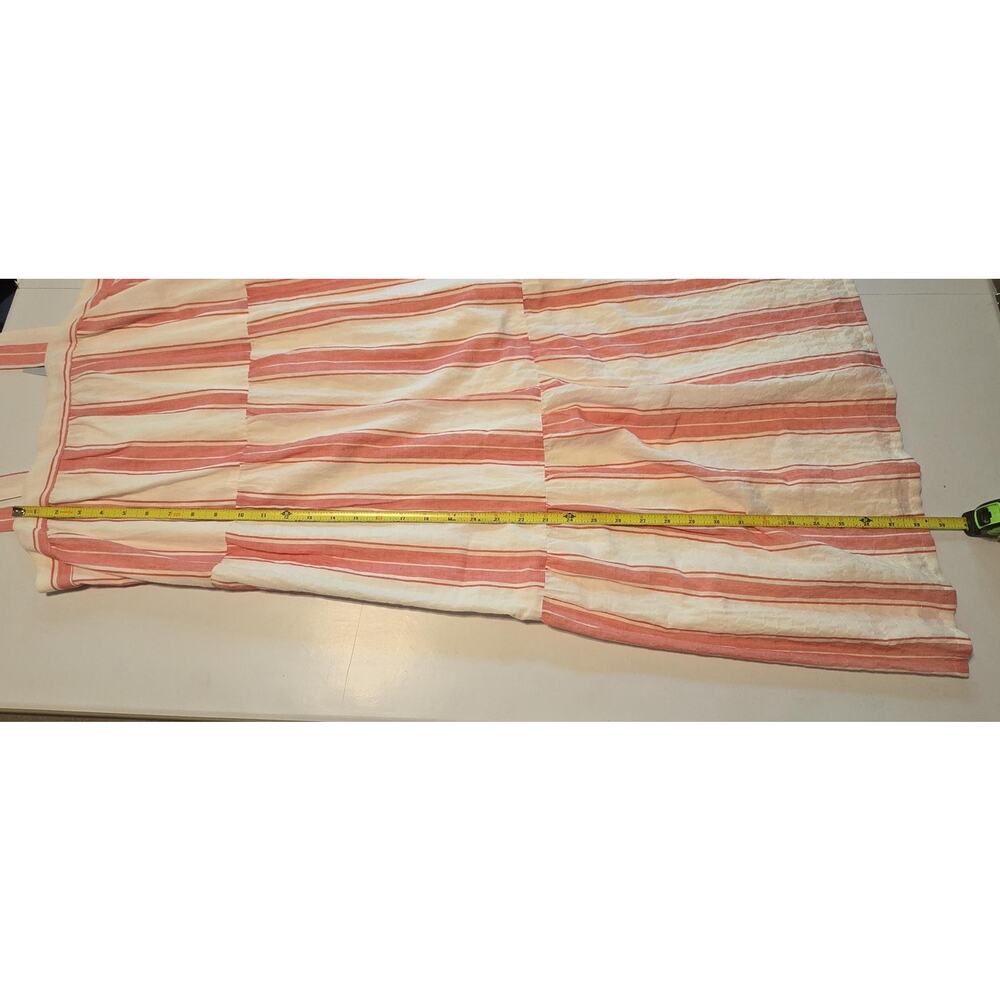 LOFT Sundress Womens Size PM Coral Stripe Tiered Midi Lined Cotton Blend NWT - Picture 9 of 10